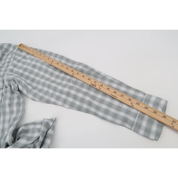 Simms Big Sky Long Sleeve XL Gray Plaid Vented Pearl Snap Western Shirt UPF 50 - Picture 10 of 12